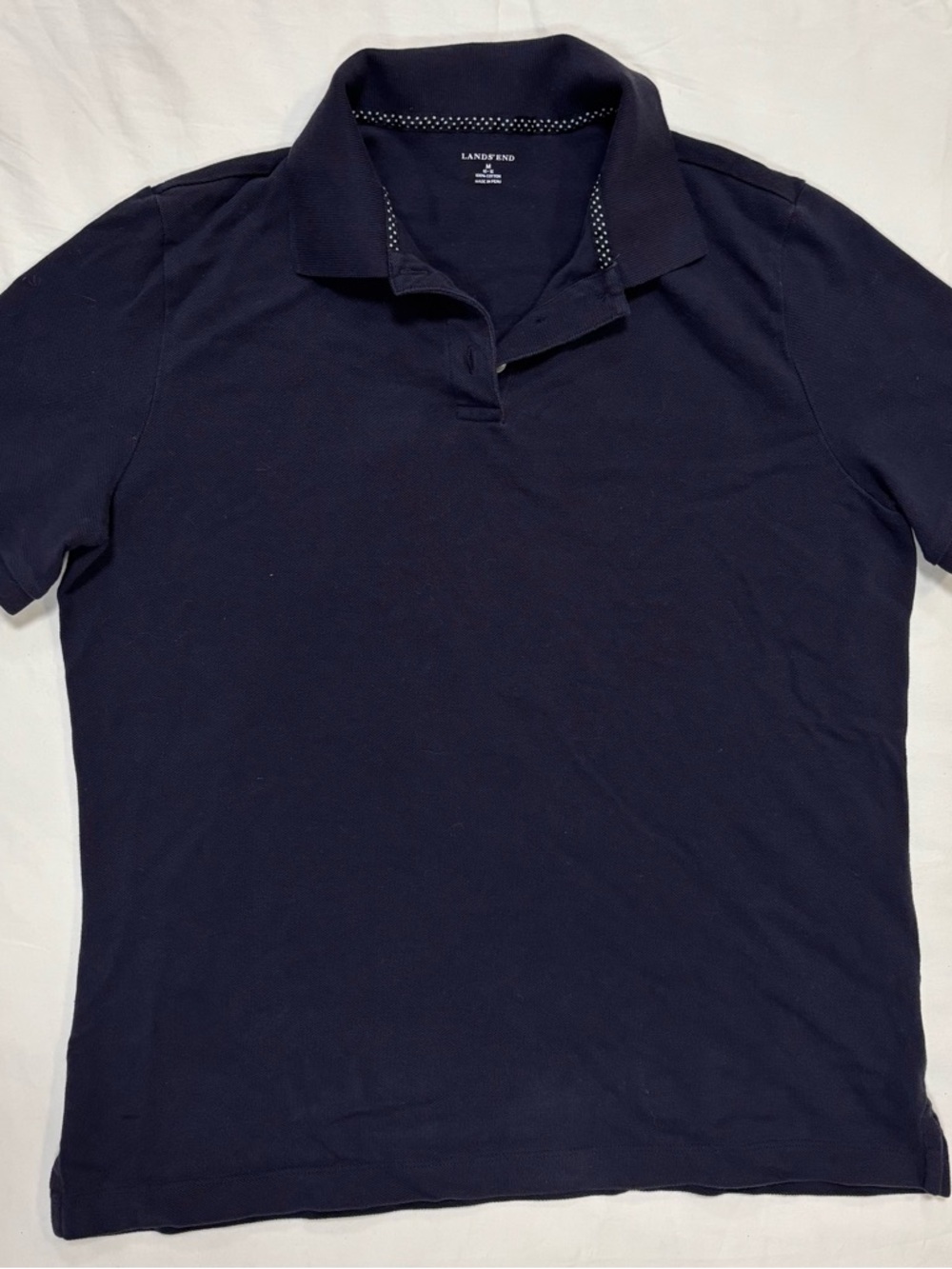 100% Cotton Lands' End Women's Navy Polo Top